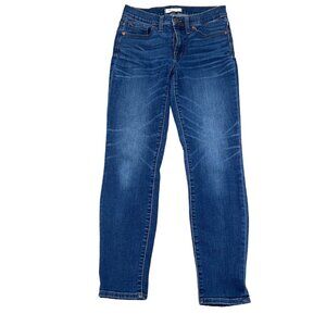 Madewell‎ Jeans Women 27W x 27L Blue Starburst Crease Skinny Tapered Leg Stretch